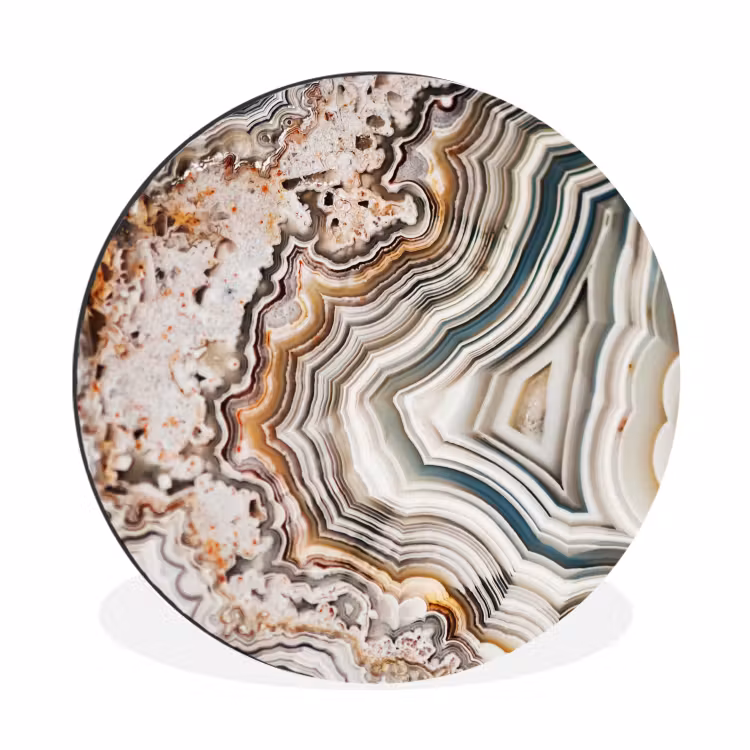 Wandcirkel - Aluminium - Edelsteen - Marmer - Natuur - Abstract — 1