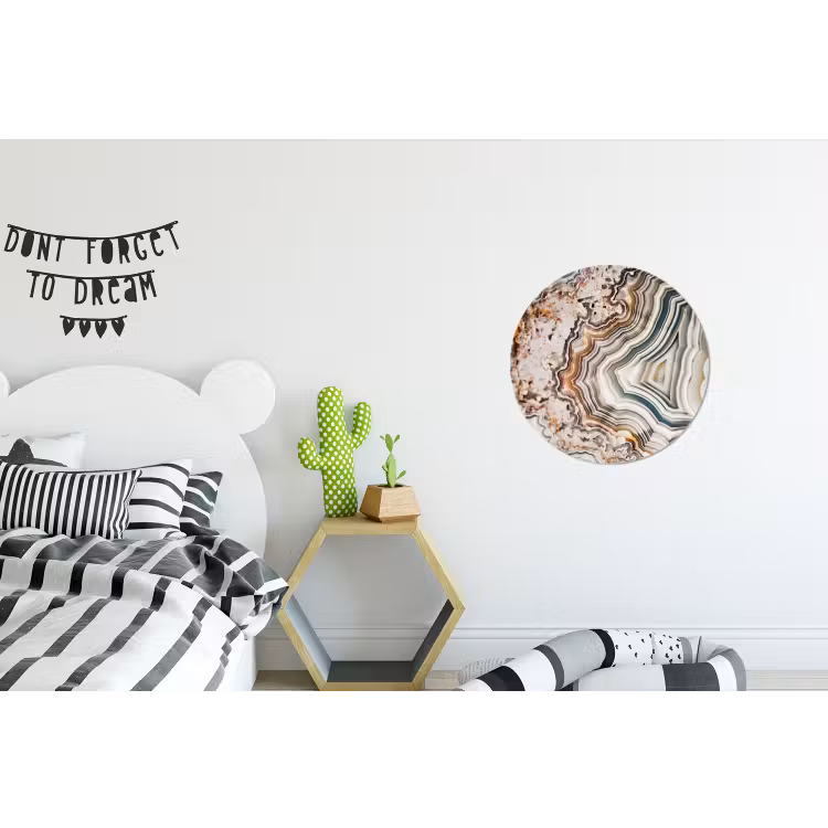 Wandcirkel - Aluminium - Edelsteen - Marmer - Natuur - Abstract — 5