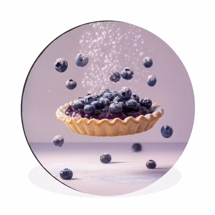 Wandcirkel - Aluminium - Eten - Taart - Bessen - Blauw — 1