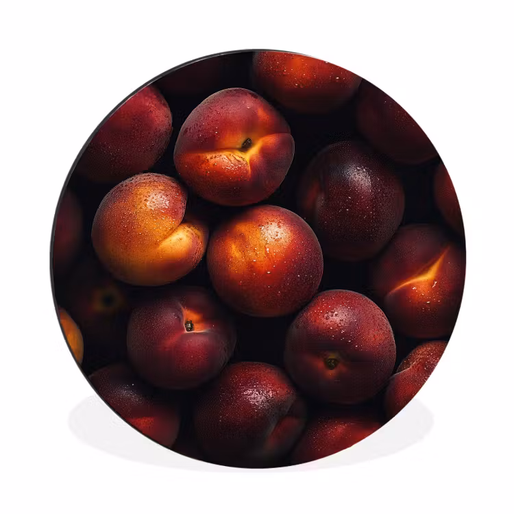 Wandcirkel - Aluminium - Fruit - Close up - Nectarines — 1