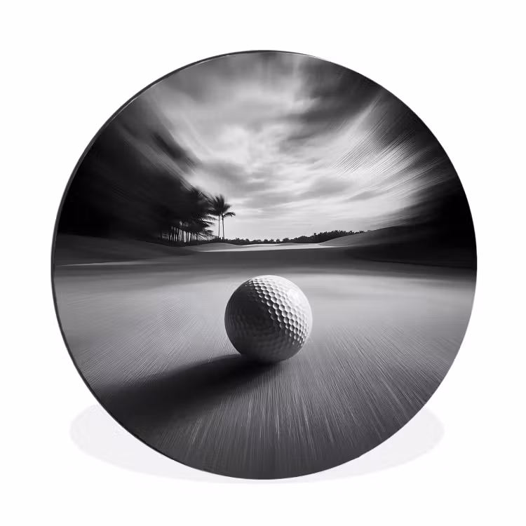 Wandcirkel - Aluminium - Golfbal - Wazig - Zwart — 1