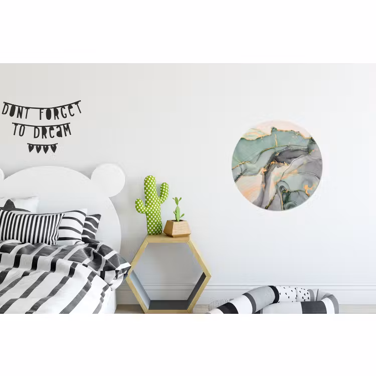 Wandcirkel - Aluminium - Goud - Marmer - Groen - luxe - Glitter - Marmerlook — 5