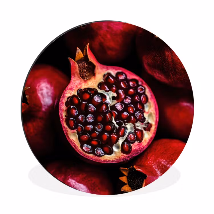 Wandcirkel - Aluminium - Granaatappel - Rood - Fruit — 1