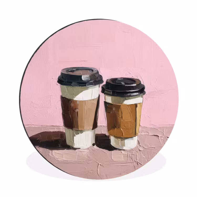 Wandcirkel - Aluminium - Koffiebekers - Deksel - Verf - Textuur — 1