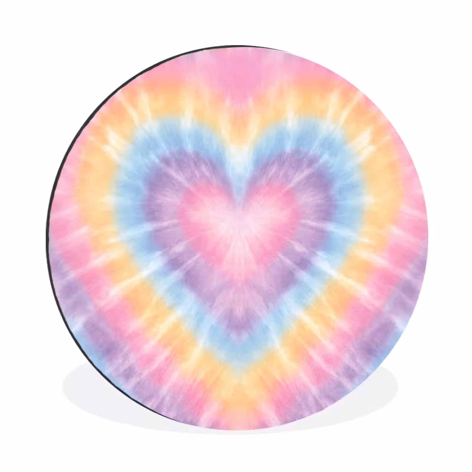 Wandcirkel - Aluminium - Hartvorm - Pastelkleuren - Tie Dye — 1