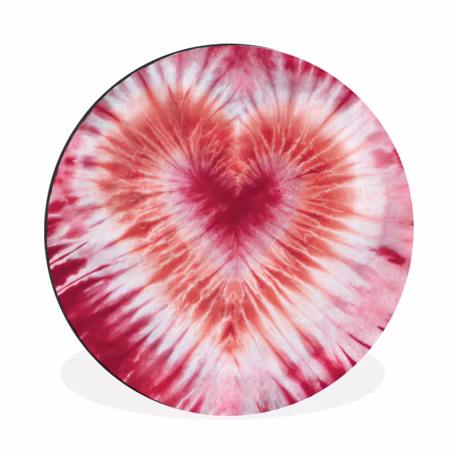 Wandcirkel - Aluminium - Hartvorm - Roze - Tie dye — 1