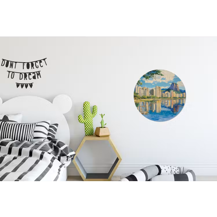 Wandcirkel - Aluminium - Berg - Skyline - Strand - Water — 5