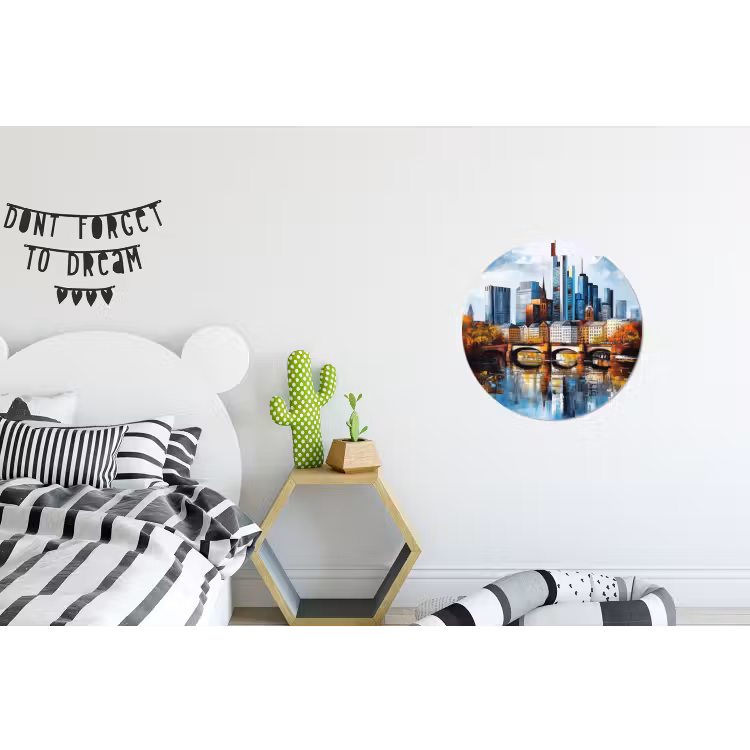 Wandcirkel - Aluminium - Bomen Frankfurt- Stad - Skyline - Brug — 5