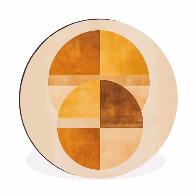 Wandcirkel - Aluminium - Cirkels - Geel - Minimalistisch — 1