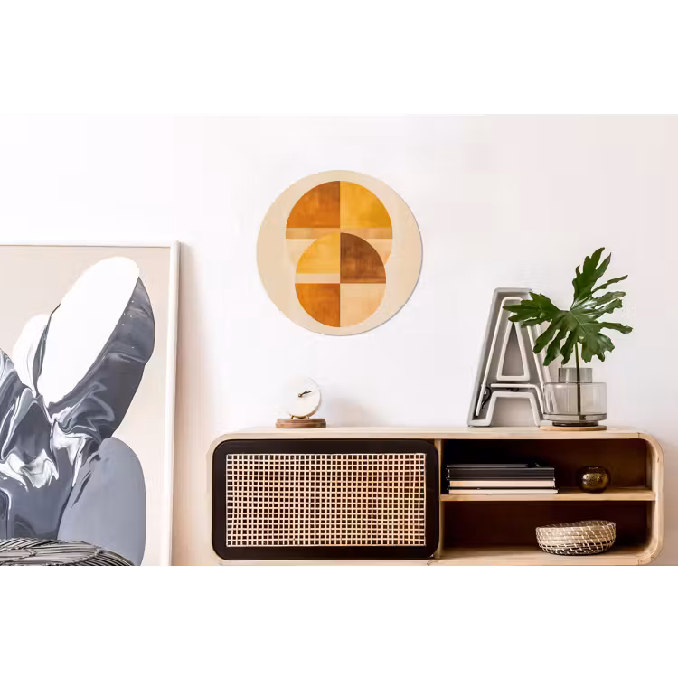 Wandcirkel - Aluminium - Cirkels - Geel - Minimalistisch — 3