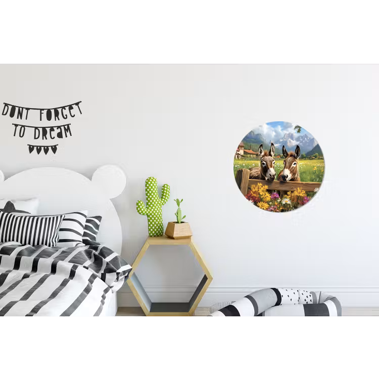Wandcirkel - Aluminium - Ezels - Bloemen - Zomers — 5