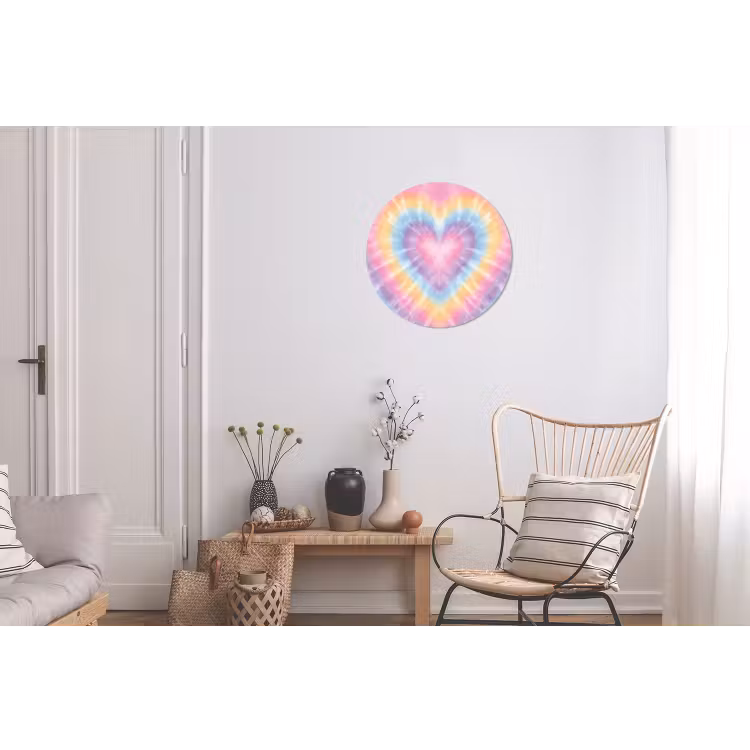 Wandcirkel - Aluminium - Hartvorm - Pastelkleuren - Tie Dye — 2