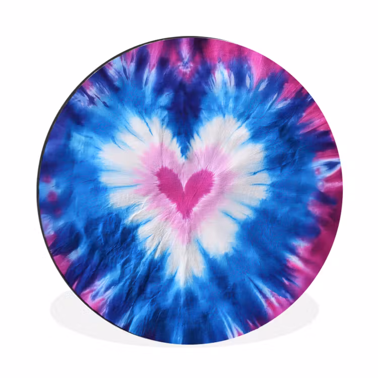 Wandcirkel - Aluminium - Hartvormig - Tie dye - Paars — 1