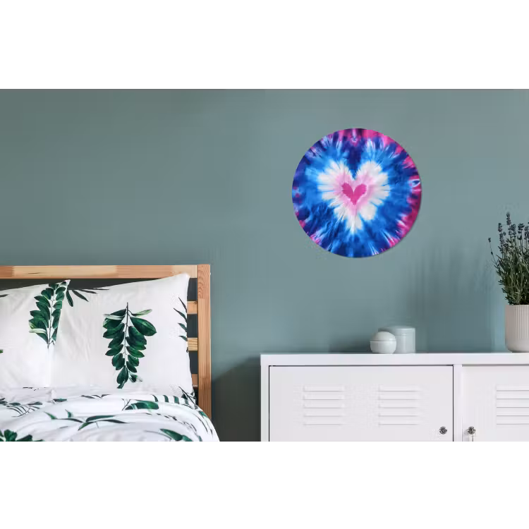 Wandcirkel - Aluminium - Hartvormig - Tie dye - Paars — 4
