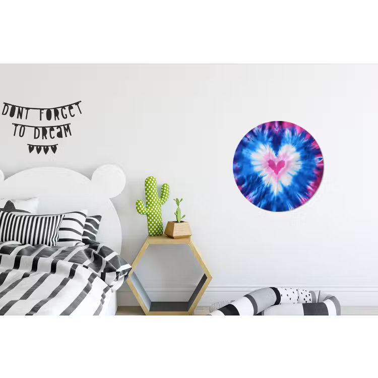 Wandcirkel - Aluminium - Hartvormig - Tie dye - Paars — 5