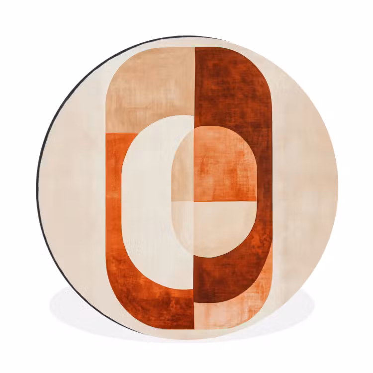 Wandcirkel - Aluminium - Illustratie - Abstract - Vormen - Rood — 1