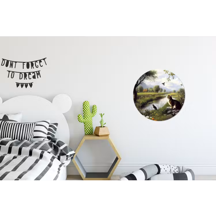 Wandcirkel - Aluminium - Kat - Beekje - Weide — 5