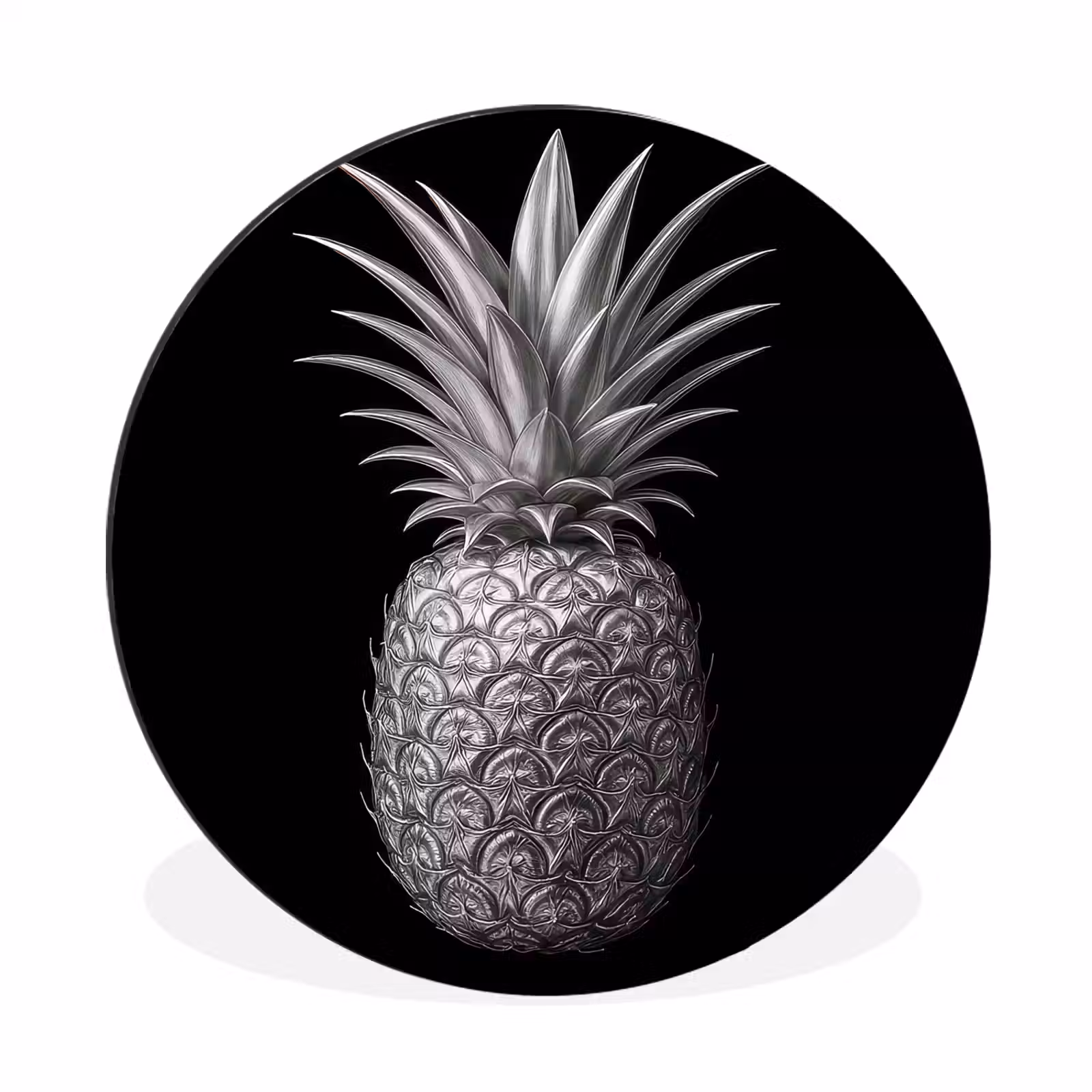Wandcirkel - Aluminium - Ananas - Gedetailleerd - Bladeren — 1