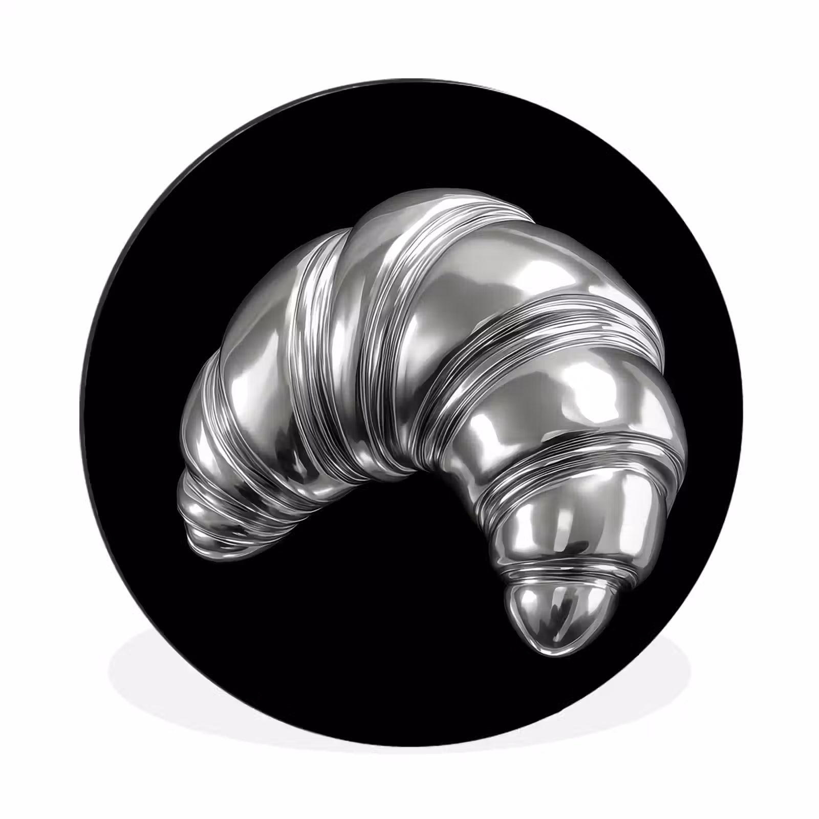 Wandcirkel - Aluminium - Croissant - Metaal - Zilver — 1