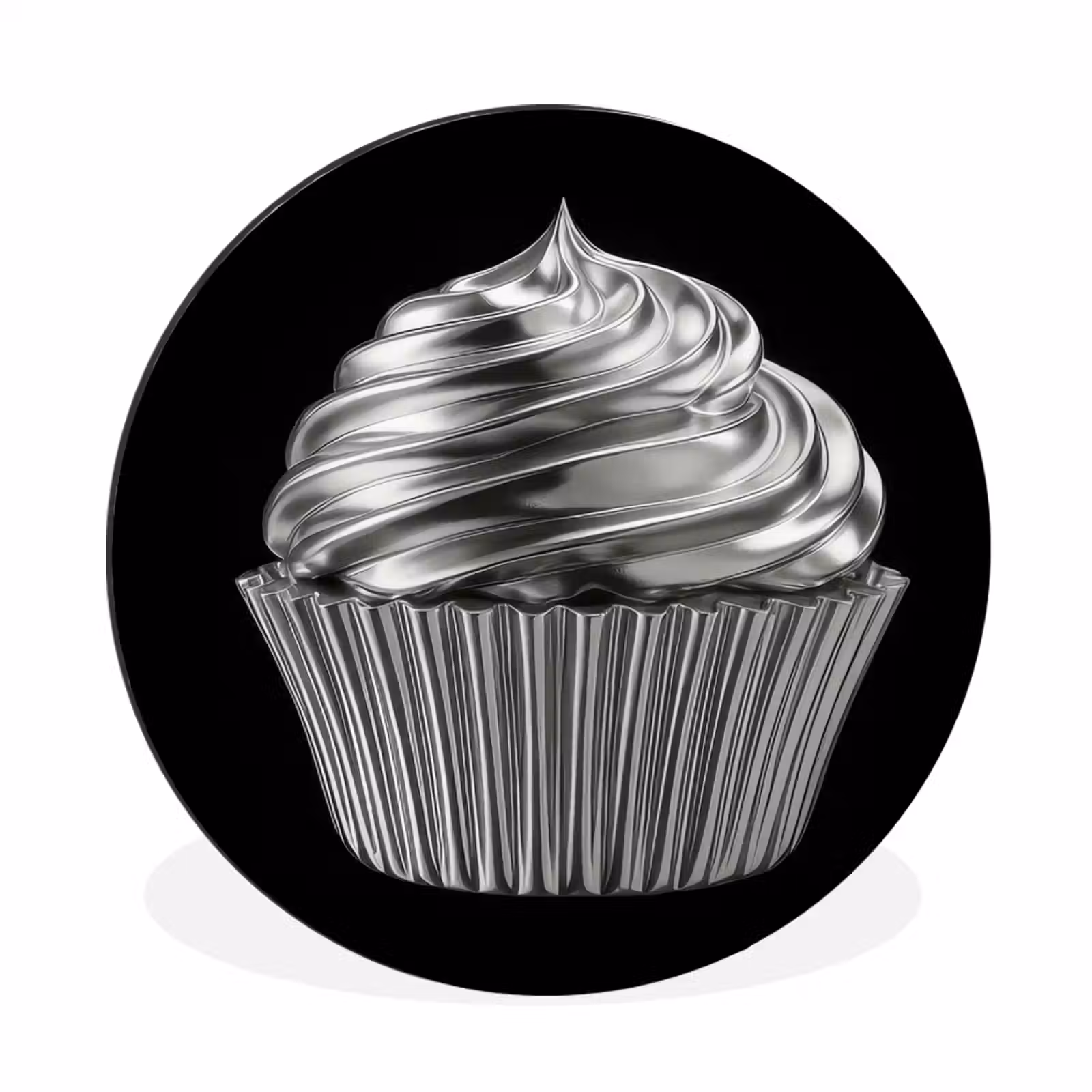 Wandcirkel - Aluminium - Cupcake - Luxueus - Zilver — 1