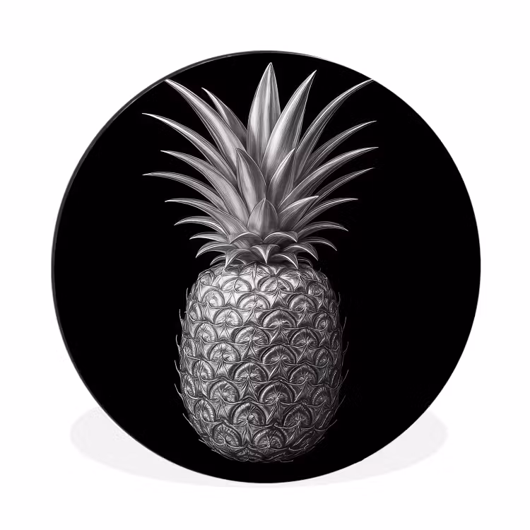 Wandcirkel - Aluminium - Ananas - Gedetailleerd - Bladeren — 1