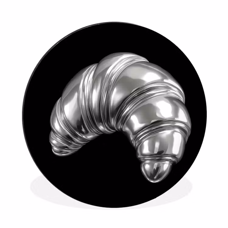 Wandcirkel - Aluminium - Croissant - Metaal - Zilver — 1
