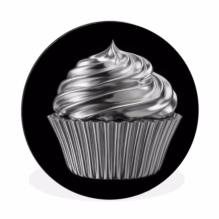 Wandcirkel - Aluminium - Cupcake - Luxueus - Zilver — 1