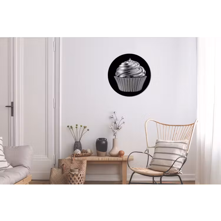Wandcirkel - Aluminium - Cupcake - Luxueus - Zilver — 2