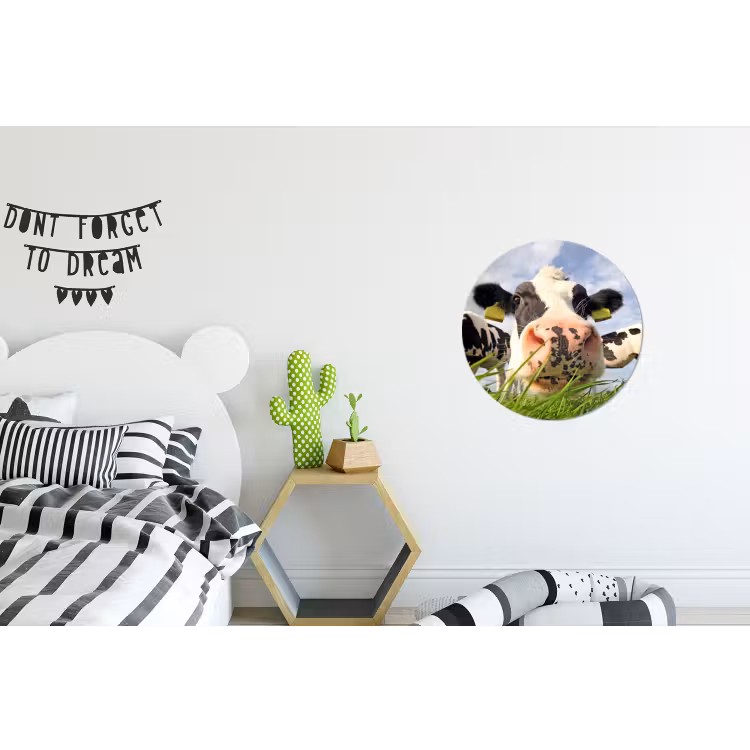 Wandcirkel - Aluminium - Koe - Boerderij - Gras - Dieren — 5