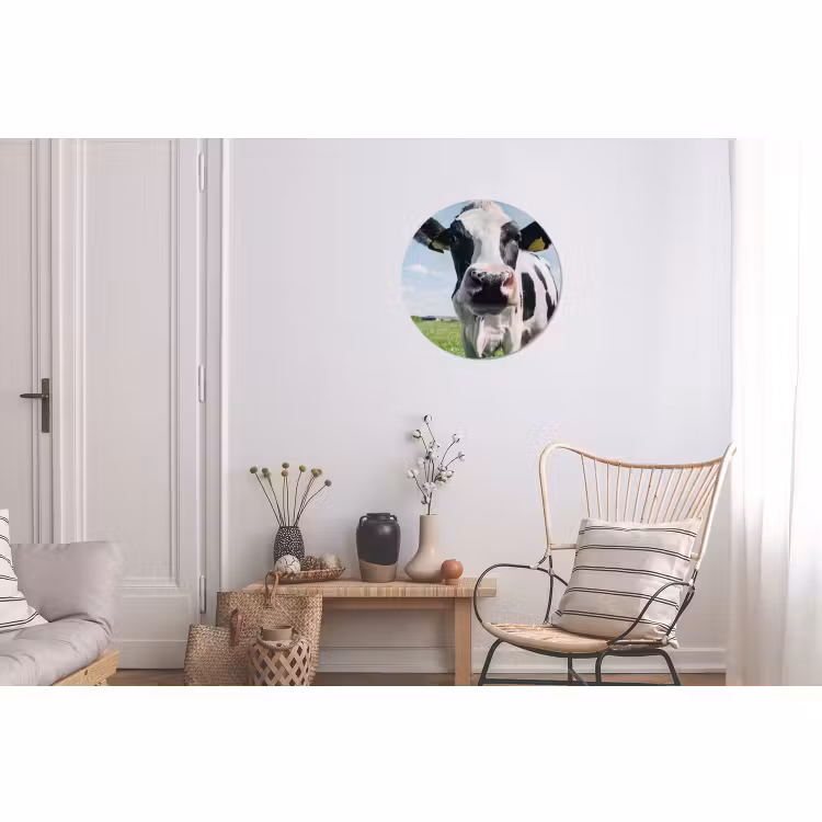 Wandcirkel - Aluminium - Koe - Weiland - Natuur - Dieren - Gras — 2