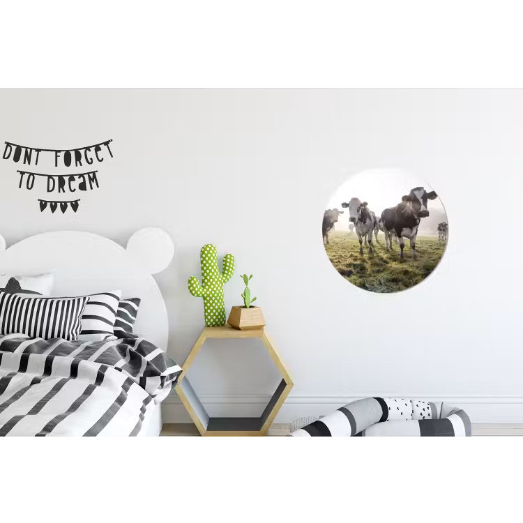 Wandcirkel - Aluminium - Koeien - Licht - Gras - Dieren — 5