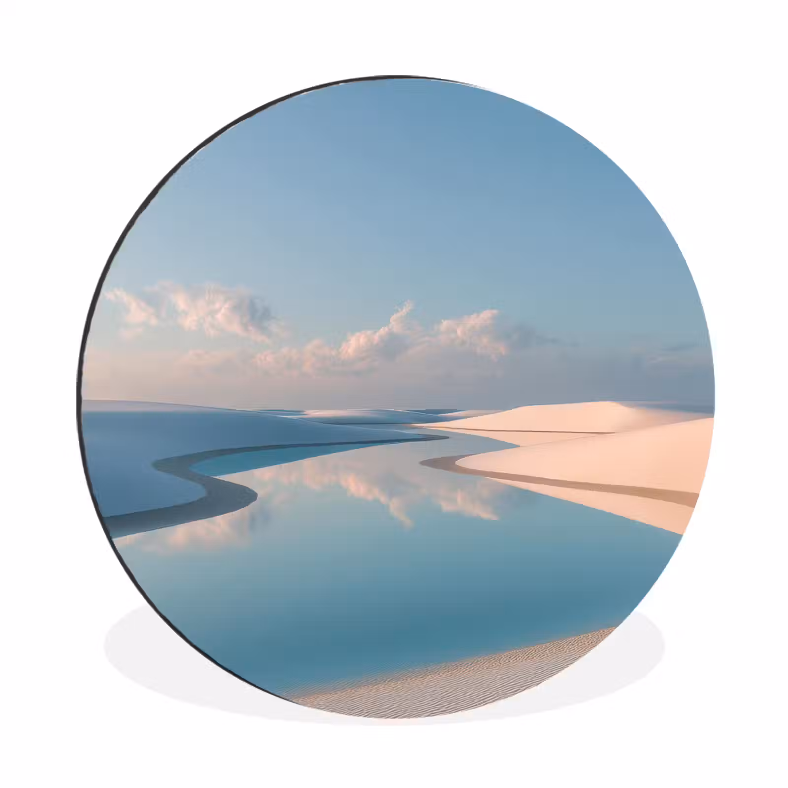 Wandcirkel - Aluminium - Duinen - Waterplas - Oneindige rust — 1