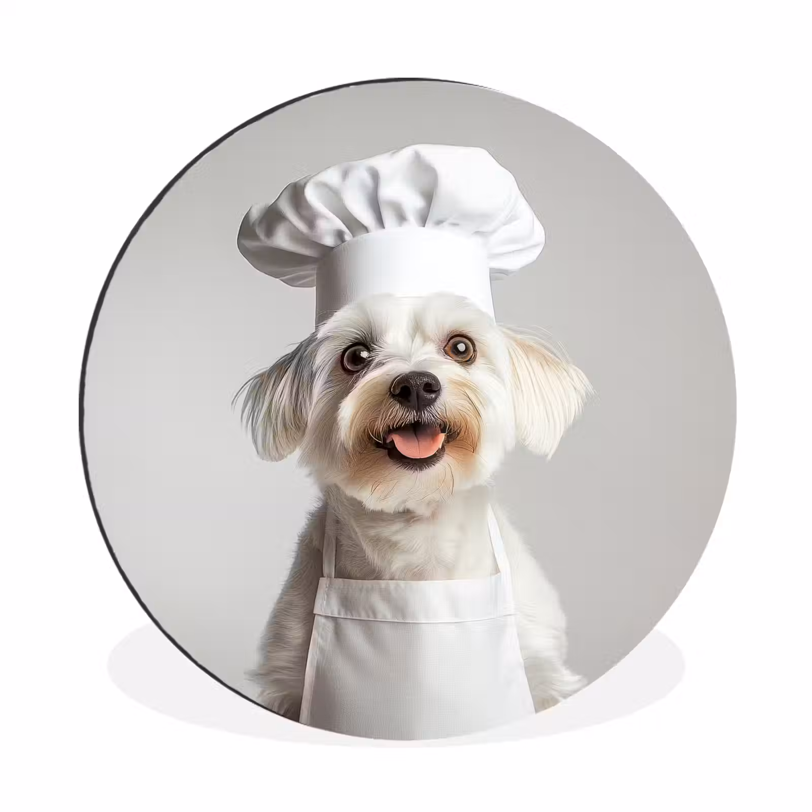 Wandcirkel - Aluminium - Hond - Wit - Kok — 1