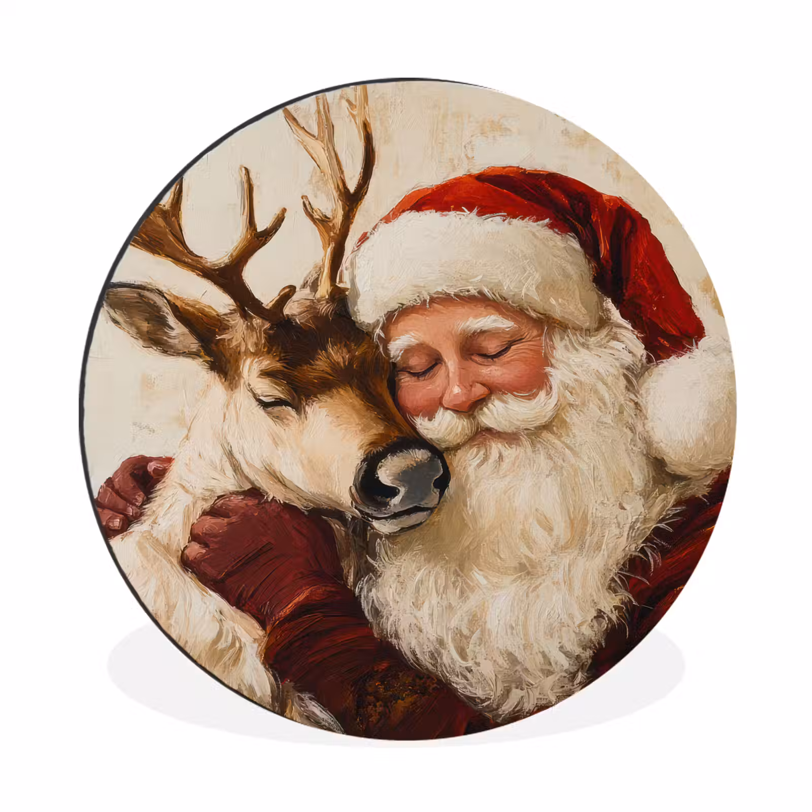 Wandcirkel - Aluminium - Kerstman - Rendier - Kerst - Christmas — 1