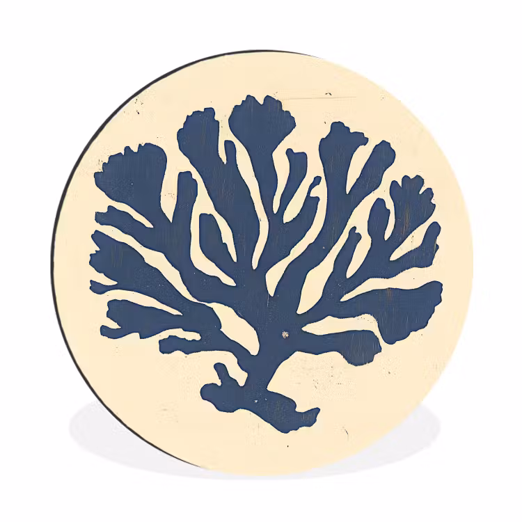 Wandcirkel - Aluminium - Blauw koraal - Vertakkingen - Beige — 1