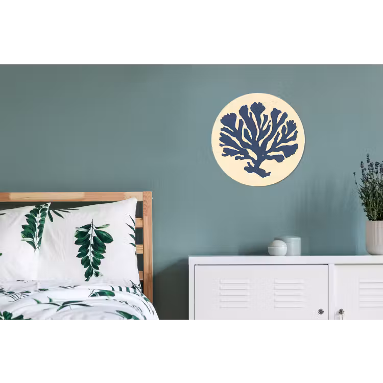 Wandcirkel - Aluminium - Blauw koraal - Vertakkingen - Beige — 4