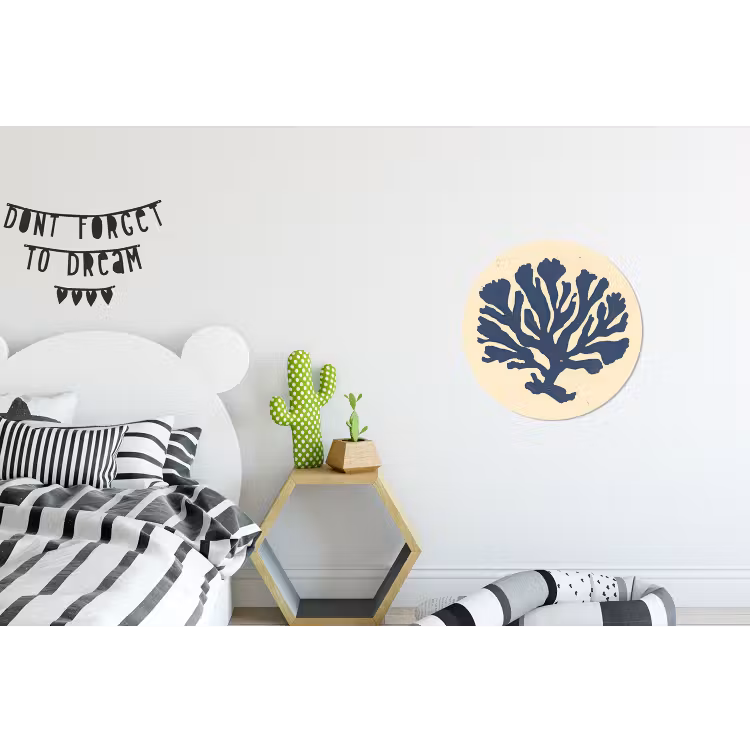 Wandcirkel - Aluminium - Blauw koraal - Vertakkingen - Beige — 5