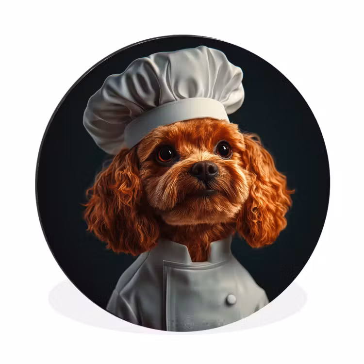 Wandcirkel - Aluminium - Bruin - Kok - Hondje — 1