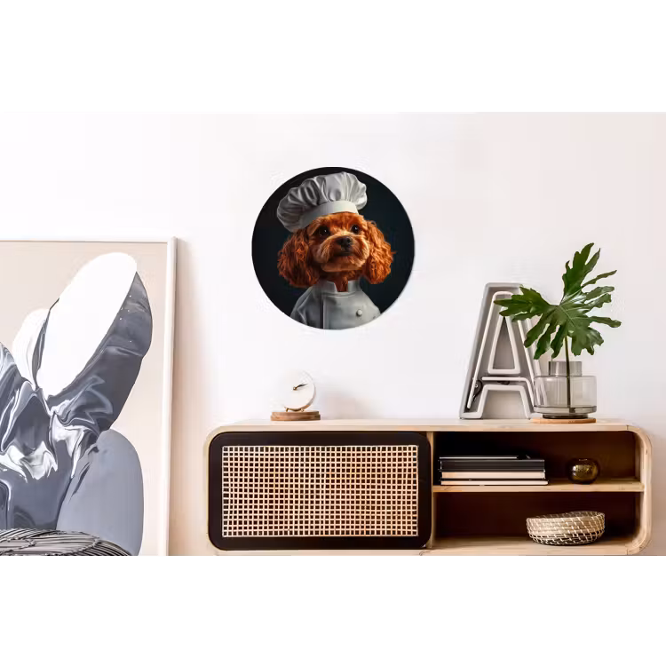 Wandcirkel - Aluminium - Bruin - Kok - Hondje — 3