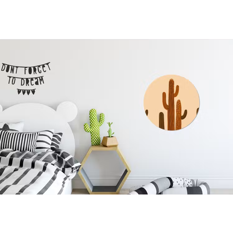 Wandcirkel - Aluminium - Cactus - Woestijn - Zand - Bruin — 5