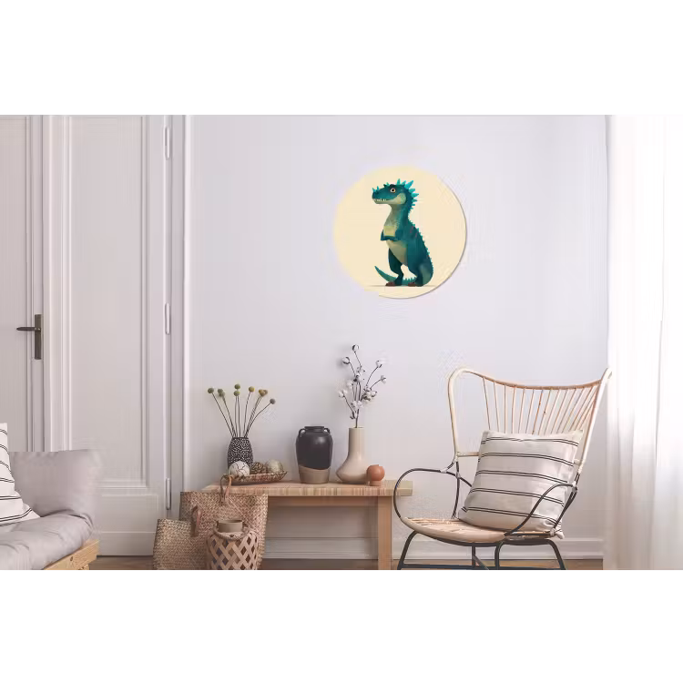 Wandcirkel - Aluminium - Dinosaurus - Turquoise - Stekels — 2