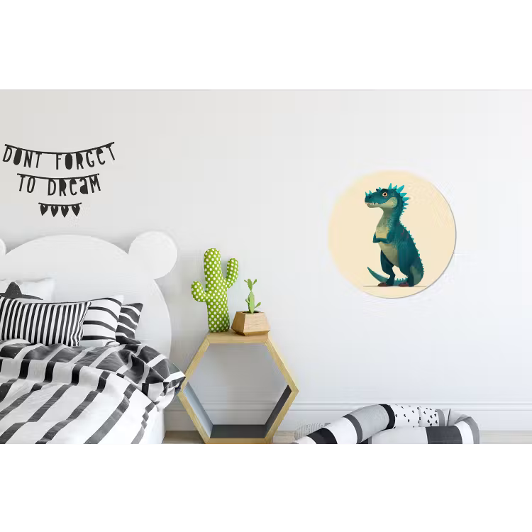 Wandcirkel - Aluminium - Dinosaurus - Turquoise - Stekels — 5