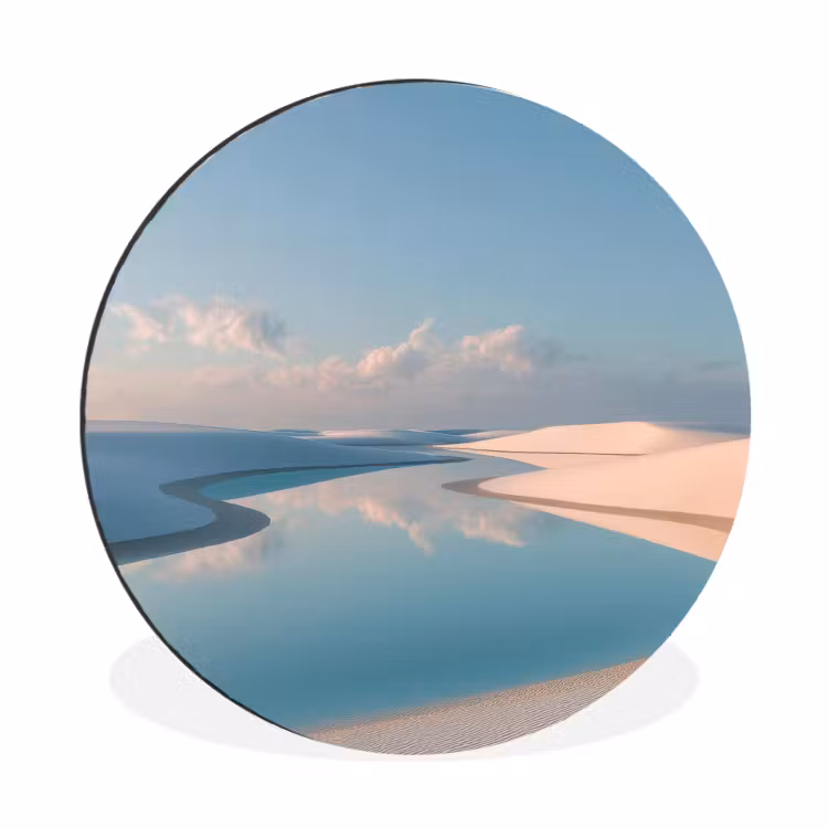 Wandcirkel - Aluminium - Duinen - Waterplas - Oneindige rust — 1