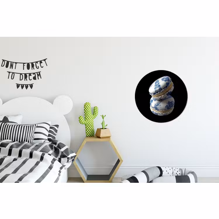 Wandcirkel - Aluminium - Eten - Macarons - Delfts blauw - Koekjes — 5