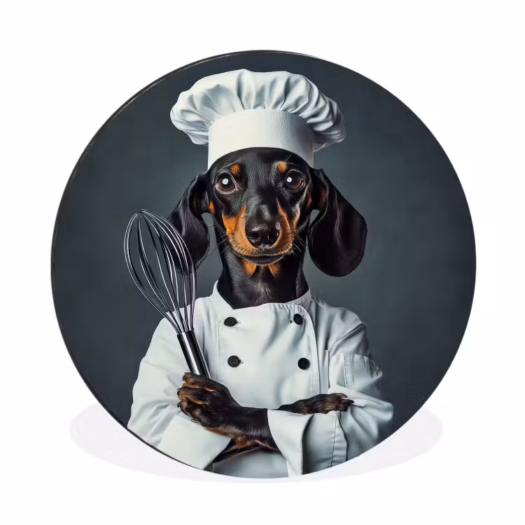 Wandcirkel - Aluminium - Hond - Garde - Kok — 1