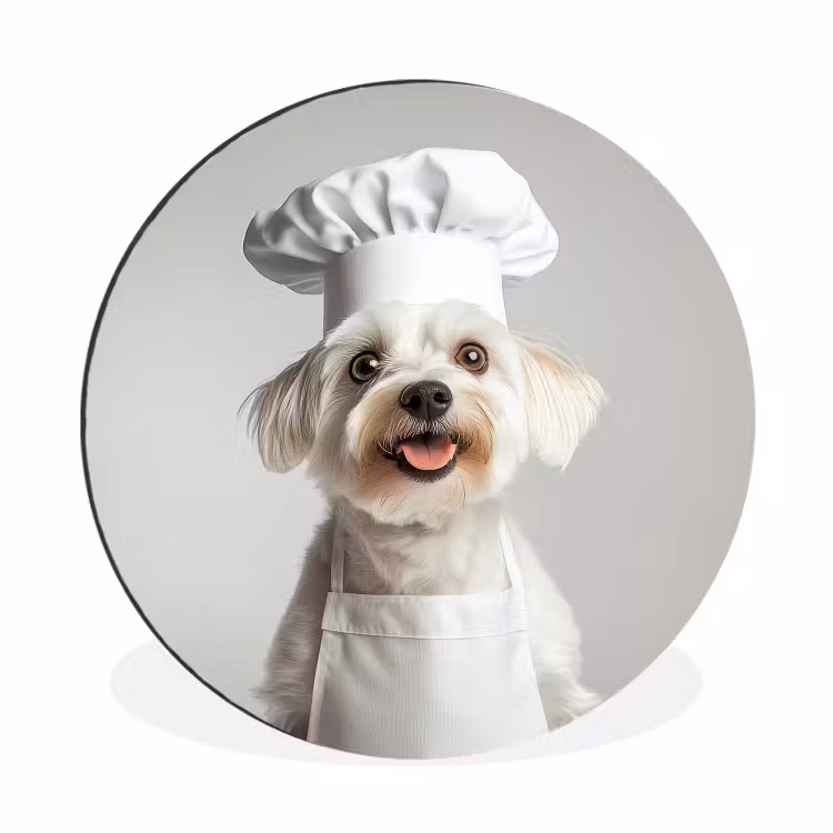 Wandcirkel - Aluminium - Hond - Wit - Kok — 1