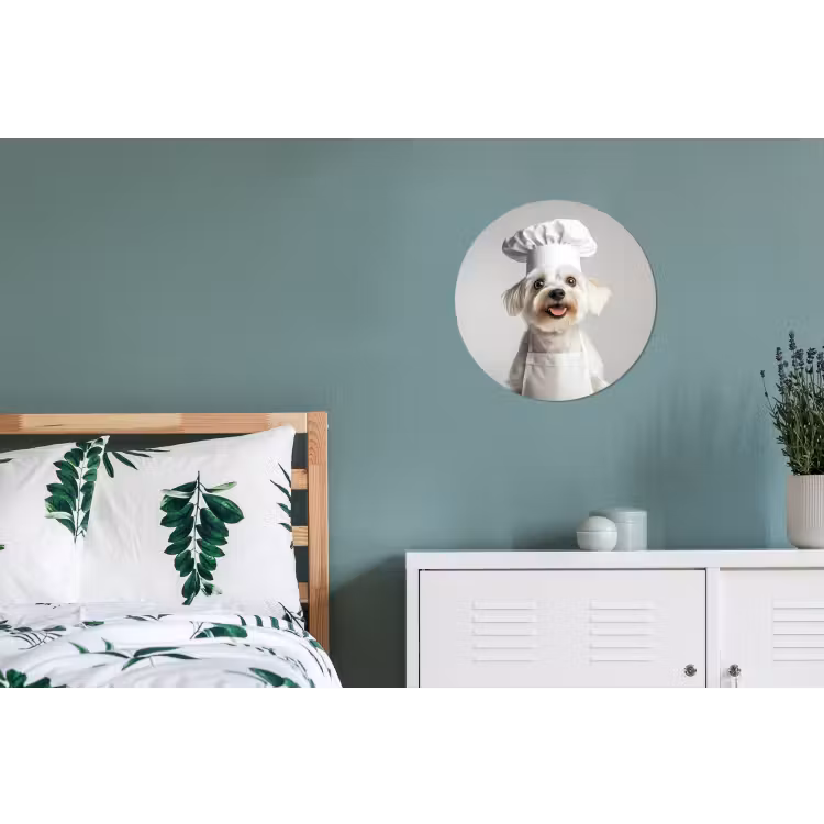 Wandcirkel - Aluminium - Hond - Wit - Kok — 4