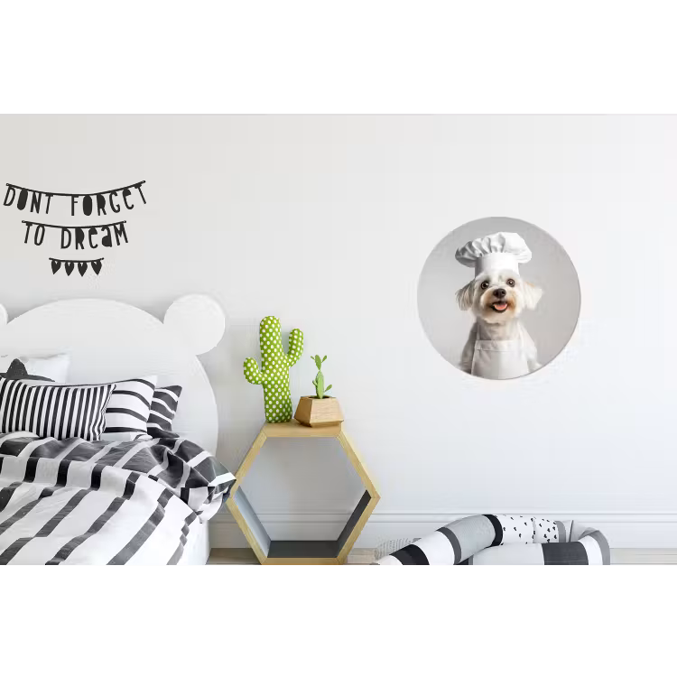 Wandcirkel - Aluminium - Hond - Wit - Kok — 5
