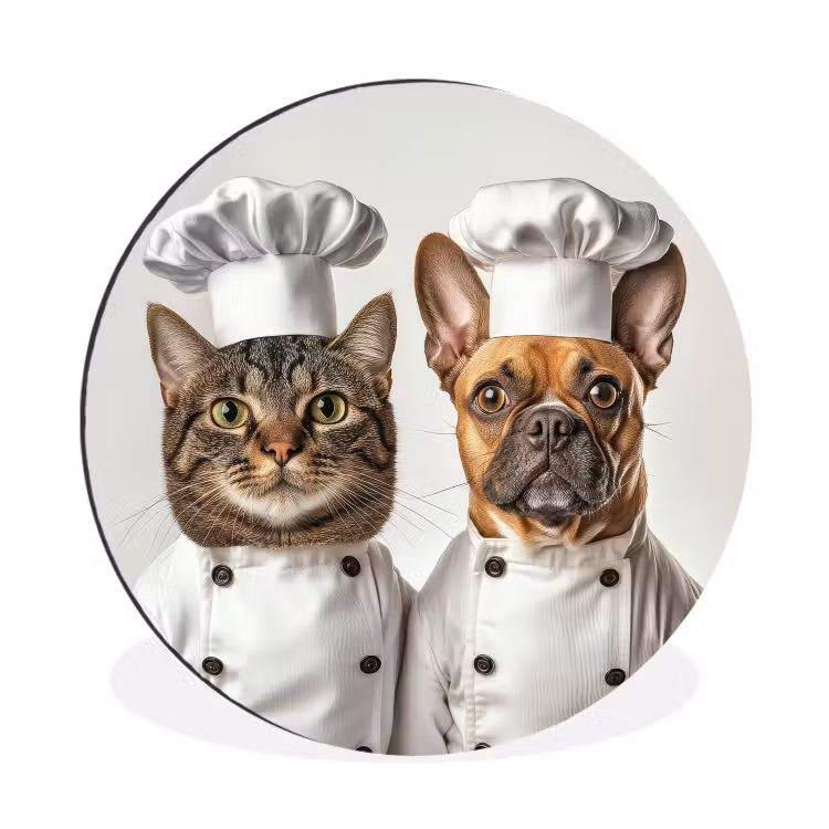 Wandcirkel - Aluminium - Kat - Hond - Kokskleding — 1