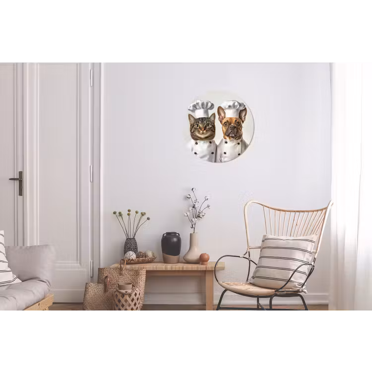 Wandcirkel - Aluminium - Kat - Hond - Kokskleding — 2
